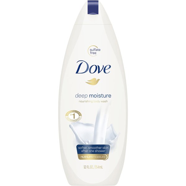 Dove Body Wash, Deep Moisture, 12 oz White, PK 6 DVOCB123410